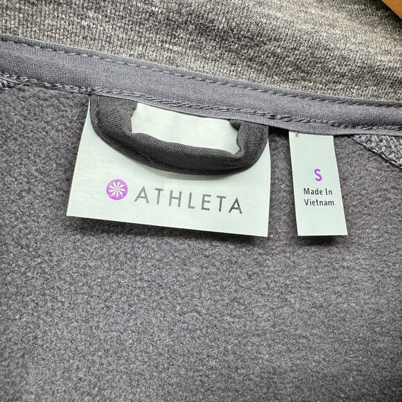 Athleta Stronger Hoodie Womens Small Gray Black Full Zip Activewear Jacket - Picture 3 of 10